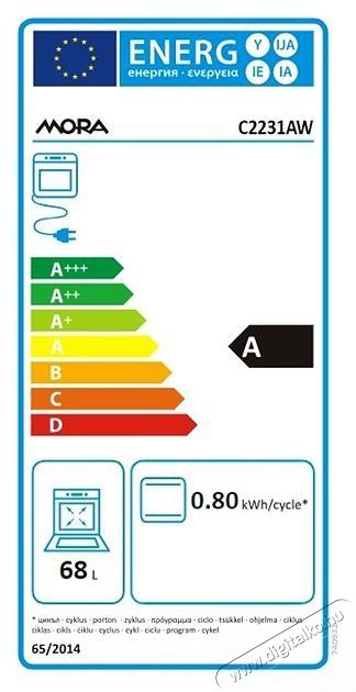 Mora C 2231 AW Konyhai term&eacute;kek - S&uuml;tő-főzőlap, tűzhely (szabadon&aacute;ll&oacute;) - Elektromos tűzhely (szabadon&aacute;ll&oacute;) - 505222