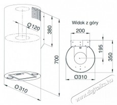 MPM MPM-31-OT-01 páraelszívó Konyhai termékek - Páraelszívó - Sziget fölé - 372622