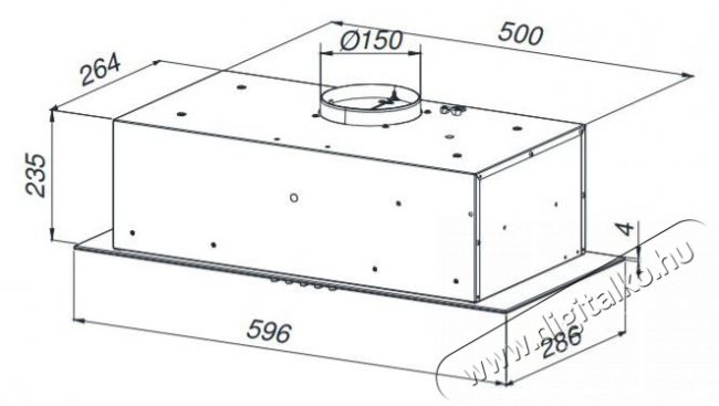 MPM MPM-60-OWS-02 páraelszívó 60 cm Konyhai termékek - Páraelszívó - Beépíthető / kihúzható - 377964