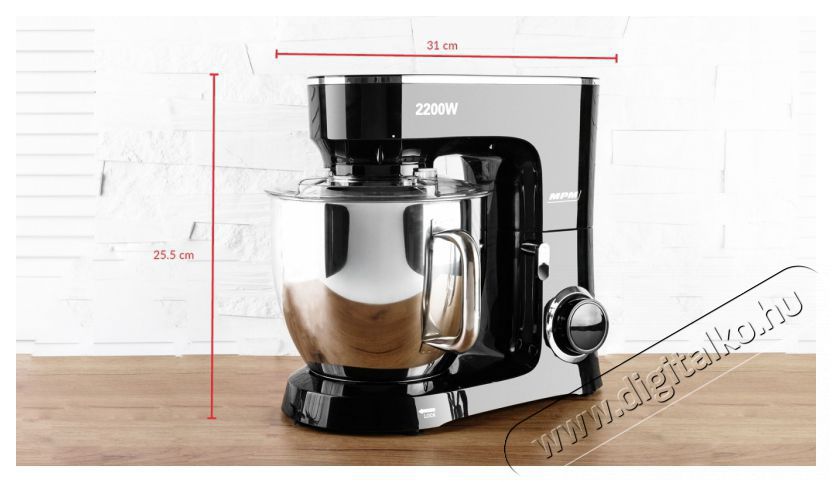 MPM MRK-19 konyhai robotgép 2200W - fekete Konyhai termékek - Konyhai kisgép (előkészítés / feldolgozás) - Konyhai robotgép - 377965