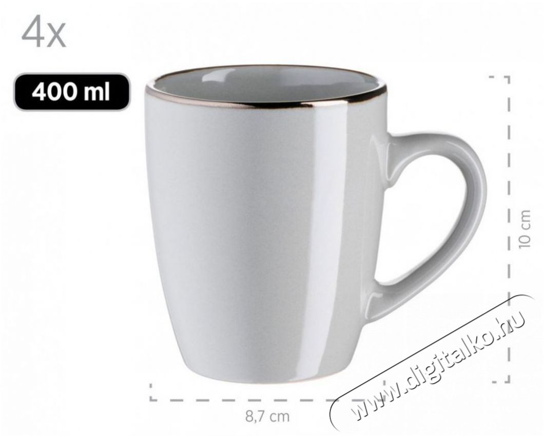 M&auml;ser GREY METALLIC RIM &Eacute;tk&eacute;szlet 16 db Konyhai term&eacute;kek - &Eacute;tk&eacute;szlet - T&aacute;ny&eacute;r k&eacute;szlet - 527462