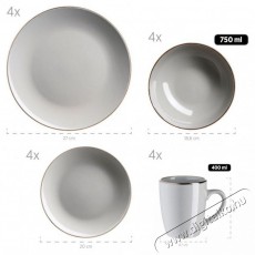 M&auml;ser GREY METALLIC RIM &Eacute;tk&eacute;szlet 16 db Konyhai term&eacute;kek - &Eacute;tk&eacute;szlet - T&aacute;ny&eacute;r k&eacute;szlet - 527462