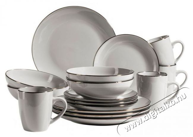 M&auml;ser GREY METALLIC RIM &Eacute;tk&eacute;szlet 16 db Konyhai term&eacute;kek - &Eacute;tk&eacute;szlet - T&aacute;ny&eacute;r k&eacute;szlet - 527462