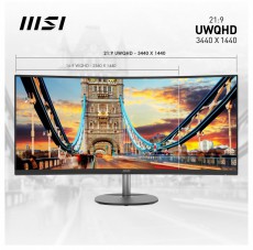 MSI DT MSI PRO MP341CQ Ívelt Monitor 34 QHD, 3440x1440, 100Hz VA 21:9, 3000:1 CR, 300cd/m2, 4 ms, HDMI, DP, Fekete Iroda és számítástechnika - Monitor - Monitor - 485636