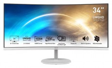 MSI DT MSI PRO MP341CQW Ívelt Monitor 34 QHD, 3440x1440, 100Hz VA 21:9, 3000:1 CR, 300cd/m2, 4 ms, HDMI, DP, Fehér	 Iroda és számítástechnika - Monitor - Monitor - 485715