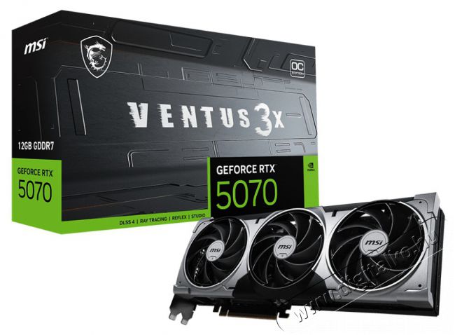 MSI RTX 5070 Ventus nVidia 12GB DDR7 PCIe videókártya Iroda és számítástechnika - Számítógép tartozék - Videokártya - 513601