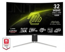 MSI 31,5 325CQRF QD E2 Rapid VA WQHD 180Hz HDMI/DP/USB-C ívelt gamer monitor Iroda és számítástechnika - Monitor - Monitor - 514352