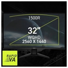 MSI 32CQ6F MAG Ívelt Gaming Monitor WQHD, Rapid VA (mag 32cq6f) Iroda és számítástechnika - Monitor - Professzionális LED kijelző - 531223
