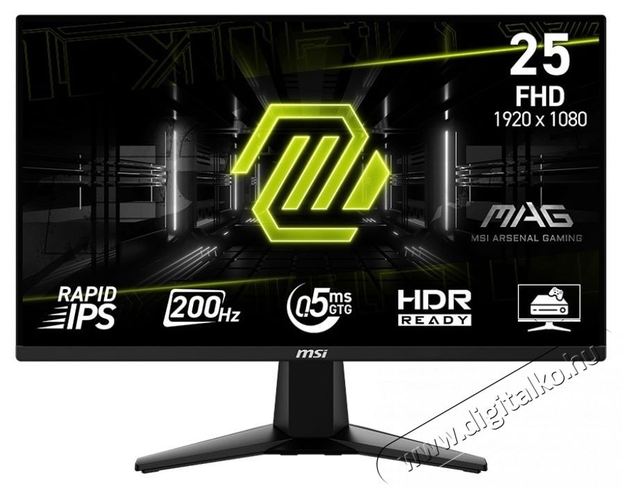 MSI MAG 244F gaming monitor, 23.8 , Full HD (1920x1080), Fast IPS, 200Hz, 0.5 ms, AMD FreeSync Premium, HDMI, DisplayPort, Fekete Iroda &eacute;s sz&aacute;m&iacute;t&aacute;stechnika - Monitor - Monitor - 534420