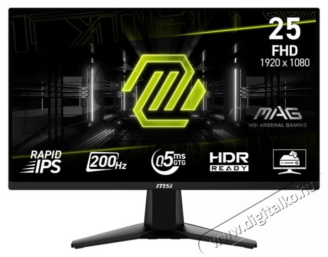 MSI MAG 244F gaming monitor, 23.8 , Full HD (1920x1080), Fast IPS, 200Hz, 0.5 ms, AMD FreeSync Premium, HDMI, DisplayPort, Fekete Iroda &eacute;s sz&aacute;m&iacute;t&aacute;stechnika - Monitor - Monitor - 534420