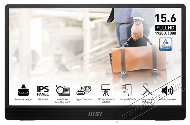 MSI MSI PRO MP161 E2 hordozhat&oacute; IPS, 15,6  Full HD, 60 Hz, 2 x USB Type C &eacute;s mini-HDMI, 4 ms, hangsz&oacute;r&oacute; Iroda &eacute;s sz&aacute;m&iacute;t&aacute;stechnika - Monitor - Monitor - 534422