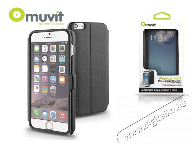 Muvit I-MUEYF0007 Window Folio iPhone 6 Plus/6S Plus fekete h&aacute;tlap Mobil / Kommunik&aacute;ci&oacute; / Smart - Mobiltelefon kieg&eacute;sz&iacute;tő / tok - Tok / h&aacute;tlap - 405634