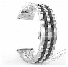Mybandz 22SKU2517 JUBILEE LÁNCSZEMES FÉM ÓRASZÍJ /EZÜST-FEKETE /22 MM Távcsövek / Optika - Távcső kiegészítő - Pánt / szíj - 467556