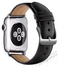 Mybandz APW42454 APPLE WATCH UTÁNGYÁRTOTT ELEGÁNS BŐRÓRASZÍJ / FEKETE - EZÜST CSATTAL / 42/44 MM Távcsövek / Optika - Távcső kiegészítő - Pánt / szíj - 467439