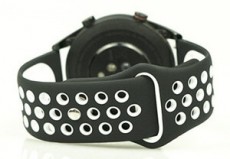 Mybandz 20SKU704 lélegző szilikon óraszíj 20mm - fekete-fehér Mobil / Kommunikáció / Smart - Okos eszköz - Egyéb okos eszköz - 366124