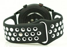 Mybandz 22SKU514 lélegző szilikon óraszíj 22mm - fekete-fehér Mobil / Kommunikáció / Smart - Okos eszköz - Egyéb okos eszköz - 366125