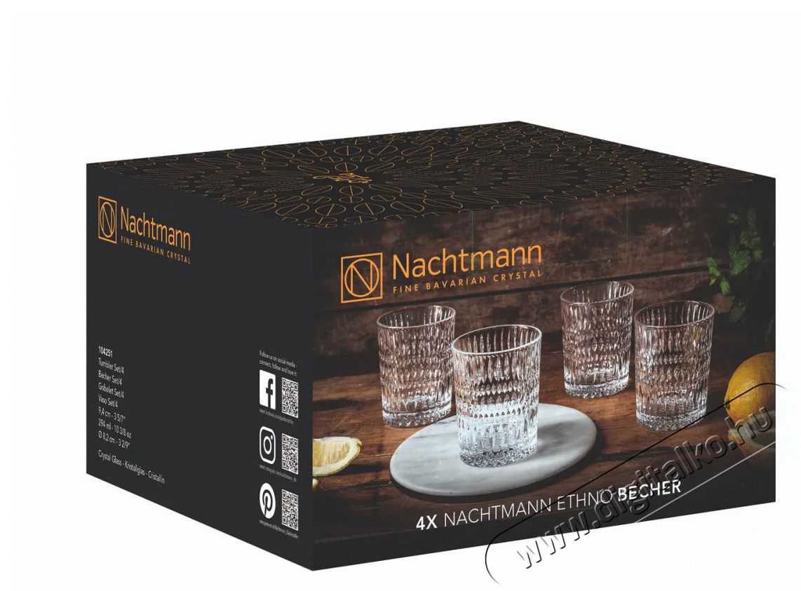 Nachtmann  104251 ETHNO Whiskys/rumos-/vizespoh&aacute;r, 304 ml, 4 db Konyhai term&eacute;kek - Konyhai eszk&ouml;z - K&eacute;szlet / szett - 525366