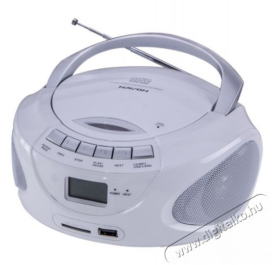 Navon NPB300 CD Boombox - fehér Audio-Video / Hifi / Multimédia - Hordozható CD / DVD / Multimédia készülék - Hordozható CD / Multimédia rádiómagnó / Boombox - 312425