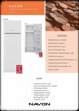 Navon 283 A++ felülfagyasztós hűtőszekrény Konyhai termékek - Hűtő, fagyasztó (szabadonálló) - Felülfagyasztós kombinált hűtő - 347191
