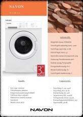 Navon N 5100 AA elöltöltős mosógép Háztartás / Otthon / Kültér - Mosógép / szárítógép - Elöltöltős normál (60cm-ig) mosógép - 347198