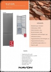 Navon 289 X A++ No Frost alulfagyasztós hűtőszekrény Konyhai termékek - Hűtő, fagyasztó (szabadonálló) - Alulfagyasztós kombinált hűtő - 351229