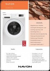 Navon S 6100 AAA elöltöltős mosógép Háztartás / Otthon / Kültér - Mosógép / szárítógép - Elöltöltős keskeny (45cm-ig) mosógép - 347204