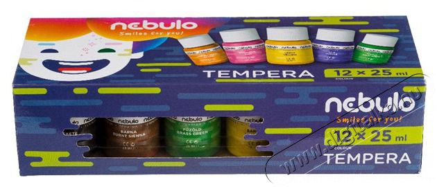 NEBULO 25ml-es 12 színű tégelyes tempera készlet Háztartás / Otthon / Kültér - Egyéb háztartási termék - 387144