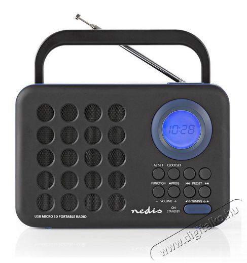 Nedis RDFM1310BU FM rádió, óra és ébresztő - kék Audio-Video / Hifi / Multimédia - Rádió / órás rádió - Ébresztőórás rádió - 345788