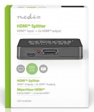 Nedis VSPL34002BK HDMI elosztó Tv kiegészítők - Kábel / csatlakozó - Csatlakozó / elosztó / átalakító - 366439