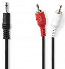 Nedis CAGP22200BK15 audió kábel - 1.5 méter Tv kiegészítők - Kábel / csatlakozó - Jack-RCA kábel - 366211