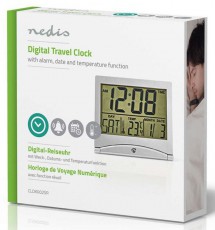 Nedis CLDK002SR Digitális utazós ébresztőóra Háztartás / Otthon / Kültér - Óra - Ébresztőóra - 366309