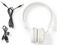 Nedis HPBT1100WT Bluetooth fejhallgató - fehér Audio-Video / Hifi / Multimédia - Fül és Fejhallgatók - Fejhallgató - 366315