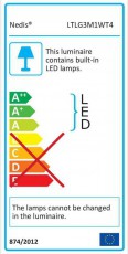 Nedis LTLG3M1WT4 asztali LED lámpa Háztartás / Otthon / Kültér - Világítás / elektromosság - Asztali lámpa - 366399