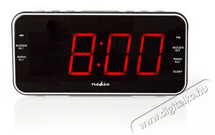 Nedis CLAR004BK Digitális rádiós ébresztőóra Audio-Video / Hifi / Multimédia - Rádió / órás rádió - Ébresztőórás rádió - 384258