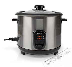 Nedis KARC115AL Rizsfőző, 1.5 Literes, 500W, Tapadásmentes bevonat, Kivehető tál, Automatikus kikapcsolás, Alumínium Konyhai termékek - Konyhai kisgép (sütés / főzés / hűtés / ételkészítés) - Rizsfőző - 401641