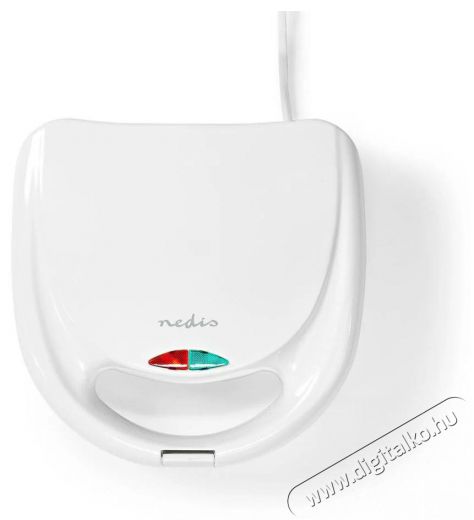 Nedis KASM100WT Szendvicssütő, 800W, Fehér Konyhai termékek - Konyhai kisgép (sütés / főzés / hűtés / ételkészítés) - Melegszendvics / gofri sütő - 401645