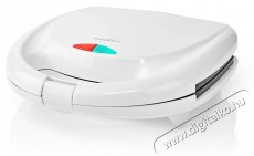 Nedis KASM100WT Szendvicssütő, 800W, Fehér Konyhai termékek - Konyhai kisgép (sütés / főzés / hűtés / ételkészítés) - Melegszendvics / gofri sütő - 401645
