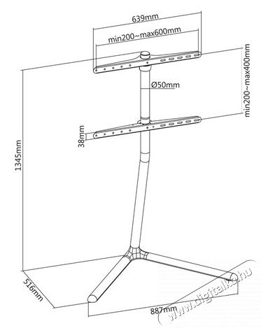 Nedis TVSM5250BK FALI KONZOL Tv kieg&eacute;sz&iacute;tők - Fali tart&oacute; / konzol - Fali tv tart&oacute; - 473194