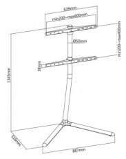 Nedis TVSM5250BK FALI KONZOL Tv kieg&eacute;sz&iacute;tők - Fali tart&oacute; / konzol - Fali tv tart&oacute; - 473194