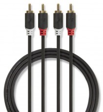Nedis CABW24200AT20 sztereó audiokábel - 2 méter Tv kiegészítők - Kábel / csatlakozó - RCA kábel - 366215
