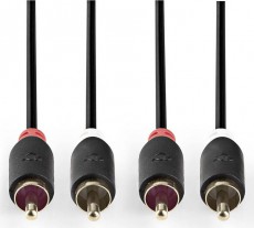 Nedis CABW24200AT20 sztereó audiokábel - 2 méter Tv kiegészítők - Kábel / csatlakozó - RCA kábel - 366215