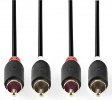 Nedis CABW24200AT30 sztereó audiokábel - 3 méter Tv kiegészítők - Kábel / csatlakozó - RCA kábel - 366216