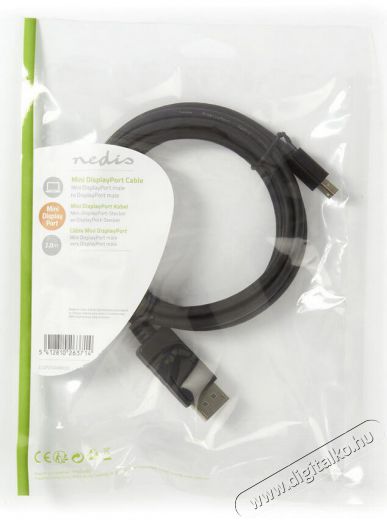 Nedis CCGP37400BK20 mini displayport - displayport kábel - 2 méter Tv kiegészítők - Kábel / csatlakozó - Mini DisplayPort kábel - 366192
