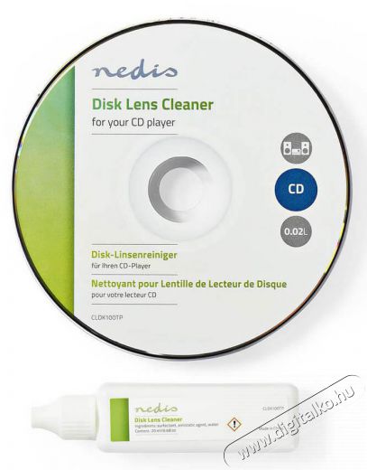 Nedis CLDK100TP lemezlencse-tiszító Audio-Video / Hifi / Multimédia - CD / DVD / Blu-Ray / Multimédia készülék - Kiegészítő - 366188