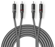 Nedis COTH24200GY15 sztereó audiokábel - 1.5 méter Tv kiegészítők - Kábel / csatlakozó - RCA kábel - 366223