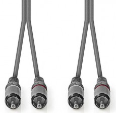 Nedis COTH24200GY15 sztereó audiokábel - 1.5 méter Tv kiegészítők - Kábel / csatlakozó - RCA kábel - 366223