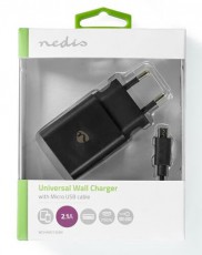 Nedis WCHAM213ABK hálózati töltő Mobil / Kommunikáció / Smart - Mobiltelefon kiegészítő / tok - Hálózati-, autós töltő - 366381