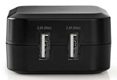 Nedis WCHAU484ABK hálózati töltő 2 USB porttal - fekete Mobil / Kommunikáció / Smart - Mobiltelefon kiegészítő / tok - Hálózati-, autós töltő - 366363