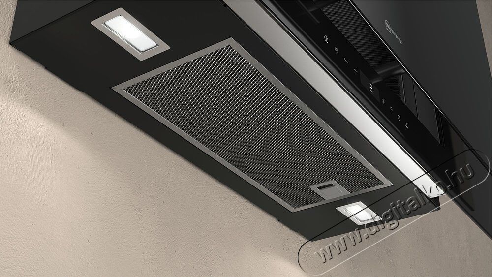 NEFF D95FHP1S0 Falra szerelhető páraelszívó, 90 cm, Tiszta üveg fekete nyomással Konyhai termékek - Páraelszívó - Kürtős - 347252