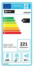 NEFF KI7863F30 No Frost beépíthető alulfagyasztós hűtőszekrény Konyhai termékek - Hűtő, fagyasztó (beépíthető) - Alulfagyasztós kombinált hűtő - 327022